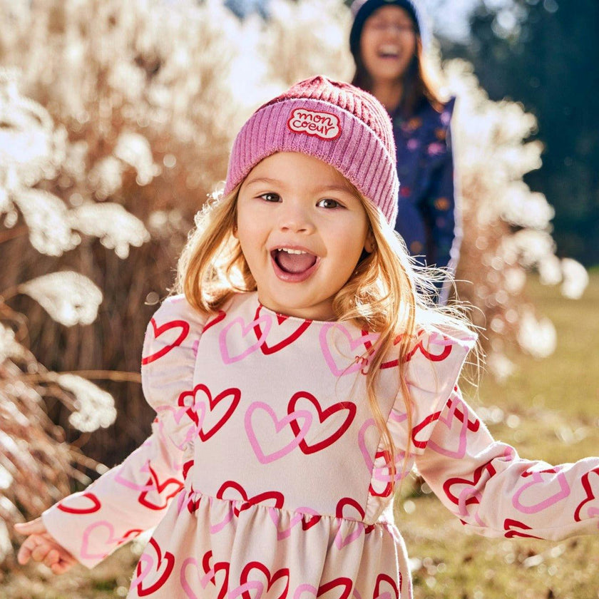 Recycled Cotton Hearts Kid Ruffle Dress