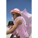 Beach stripes and bows swimsuit