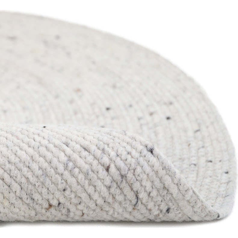Neethu Hand-Crafted Felted Wool Round Rug, Natural