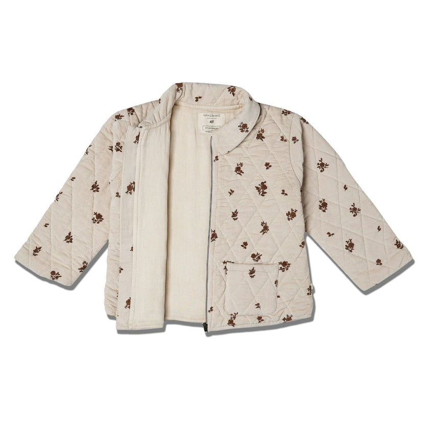 Organic Quilted Corduroy Zipper Jacket