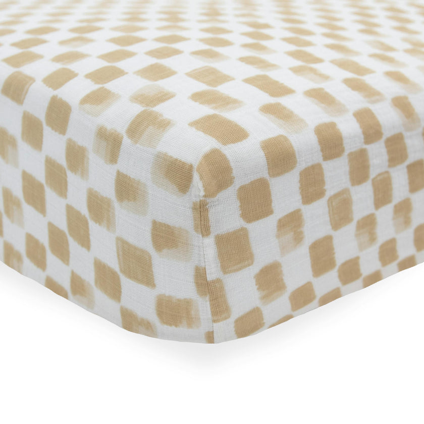Cotton Muslin Crib Sheet - Adobe Checker