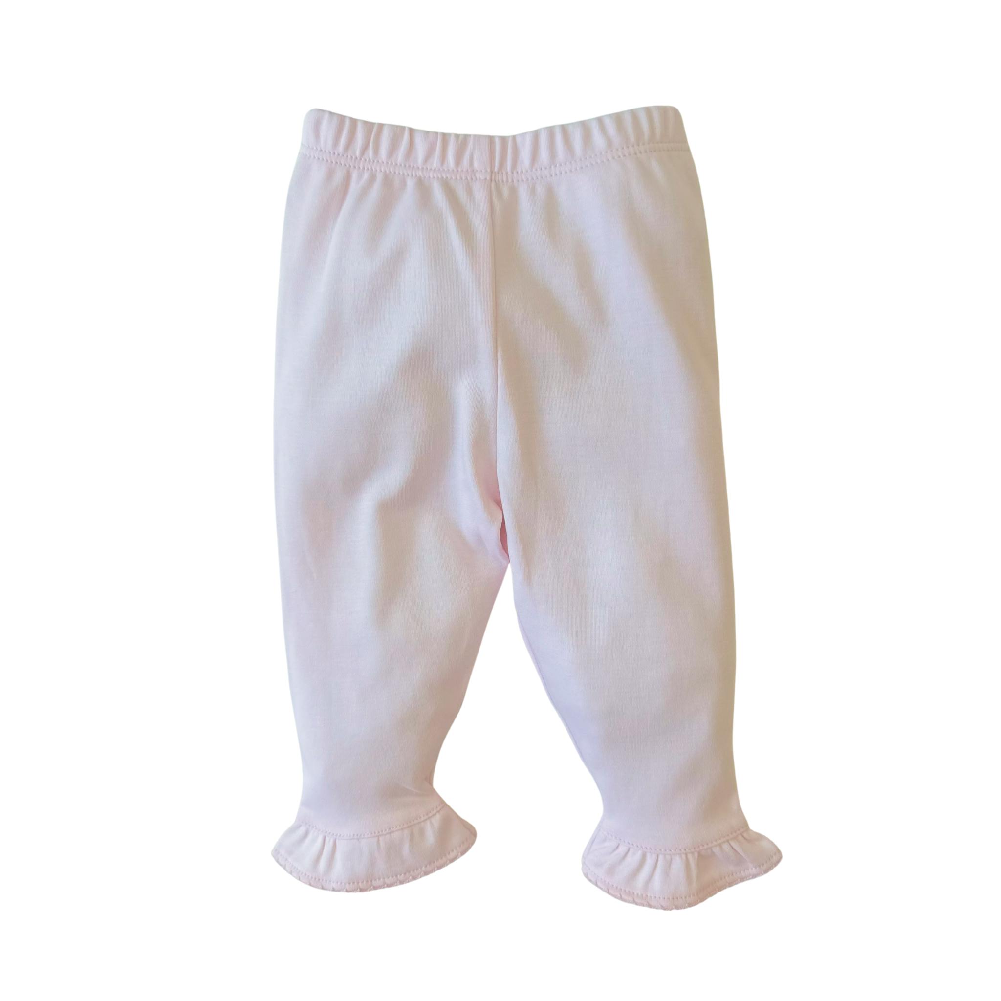 Pima Ruffle Baby Pants Pink