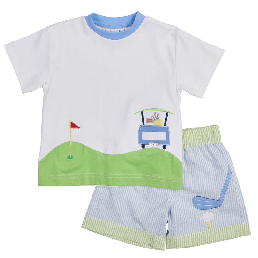 Stripe Swimtrunk With Golf Club