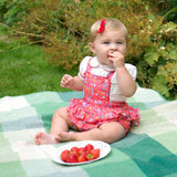 Cherry Dungaree and Blouse Set