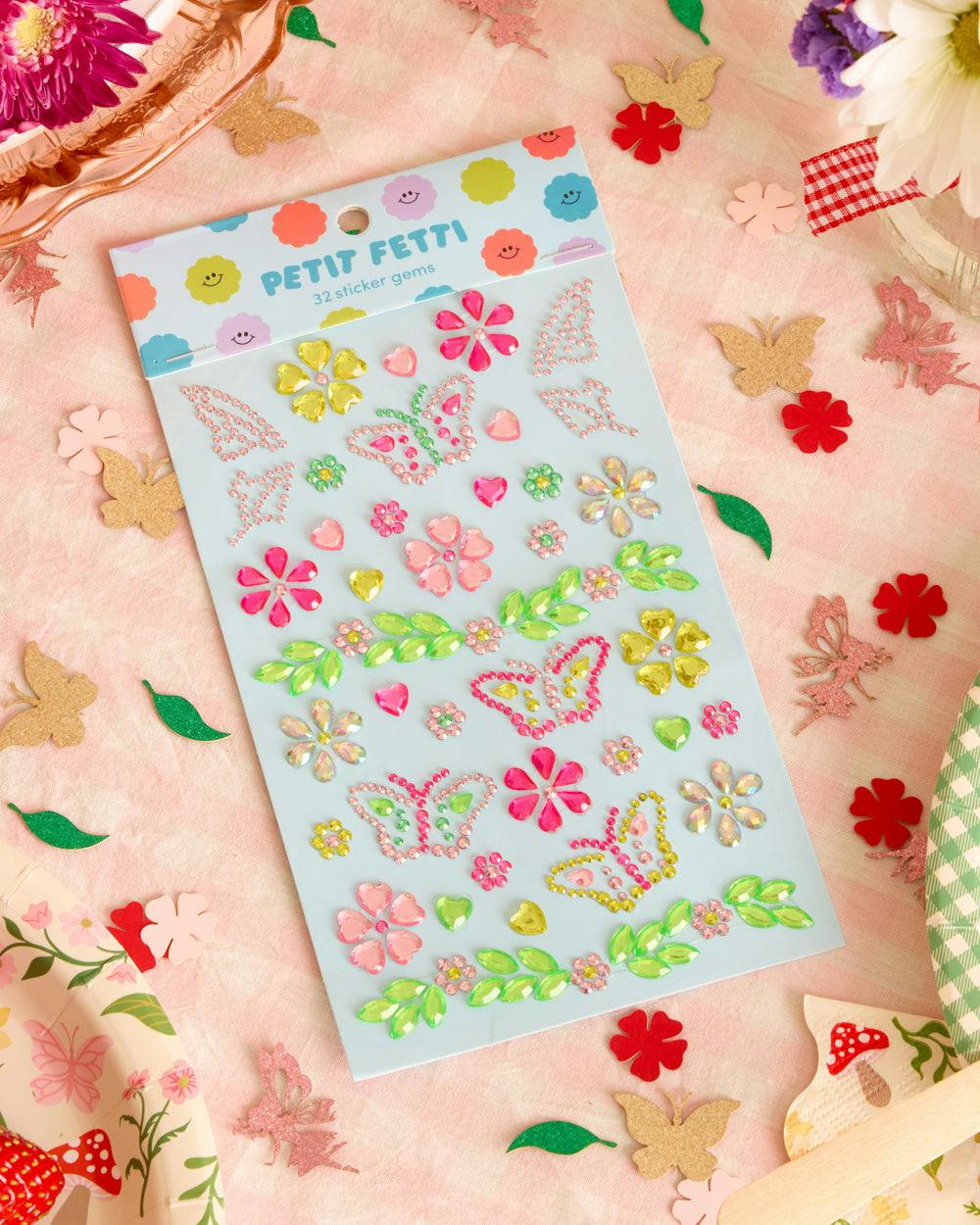 Butterfly Gem Set - 36 adhesive face gems
