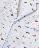 Men's Twill Pajama Short Set in Summer Nostalgia