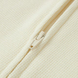 Cream Waffle Zipper Pajama