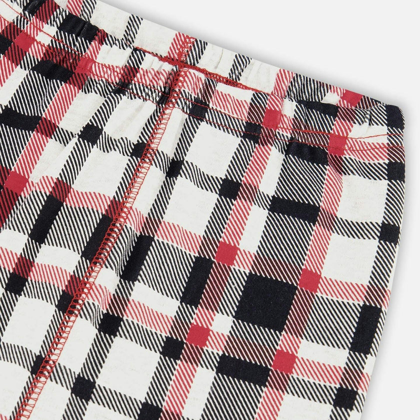 Organic Cotton Printed Dogs Two Piece Pajama Set Oatmeal Mix