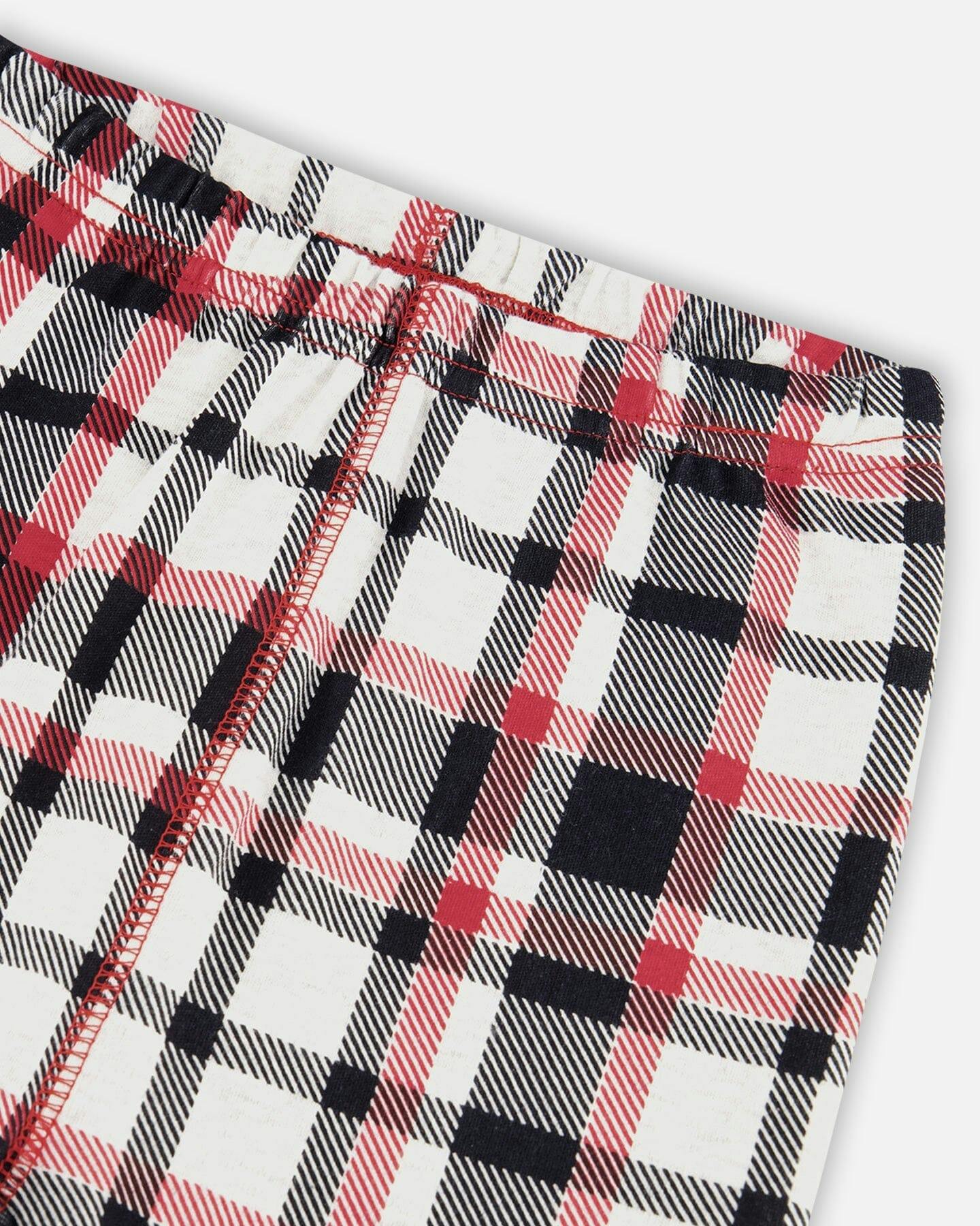 Organic Cotton Printed Dogs Two Piece Pajama Set Oatmeal Mix