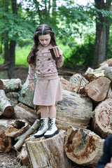 Super Bubble Ribbed Waist A-Line Short Skirt