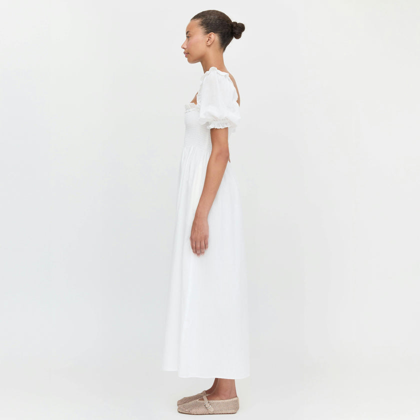 The Scarlett Nap Dress - White Shadow Stripe