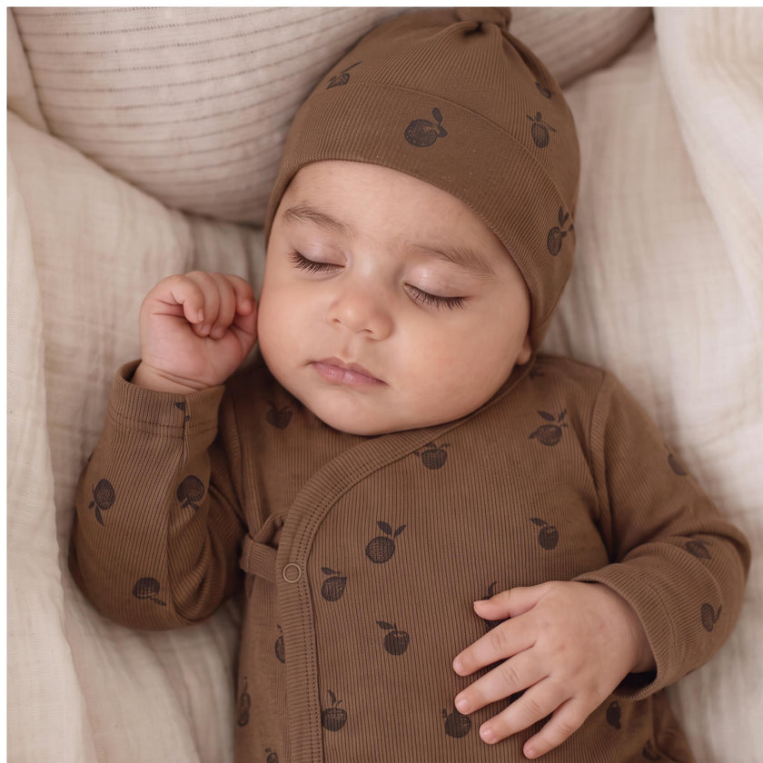 Organic Kimono Infant Sleep Gown - Apple
