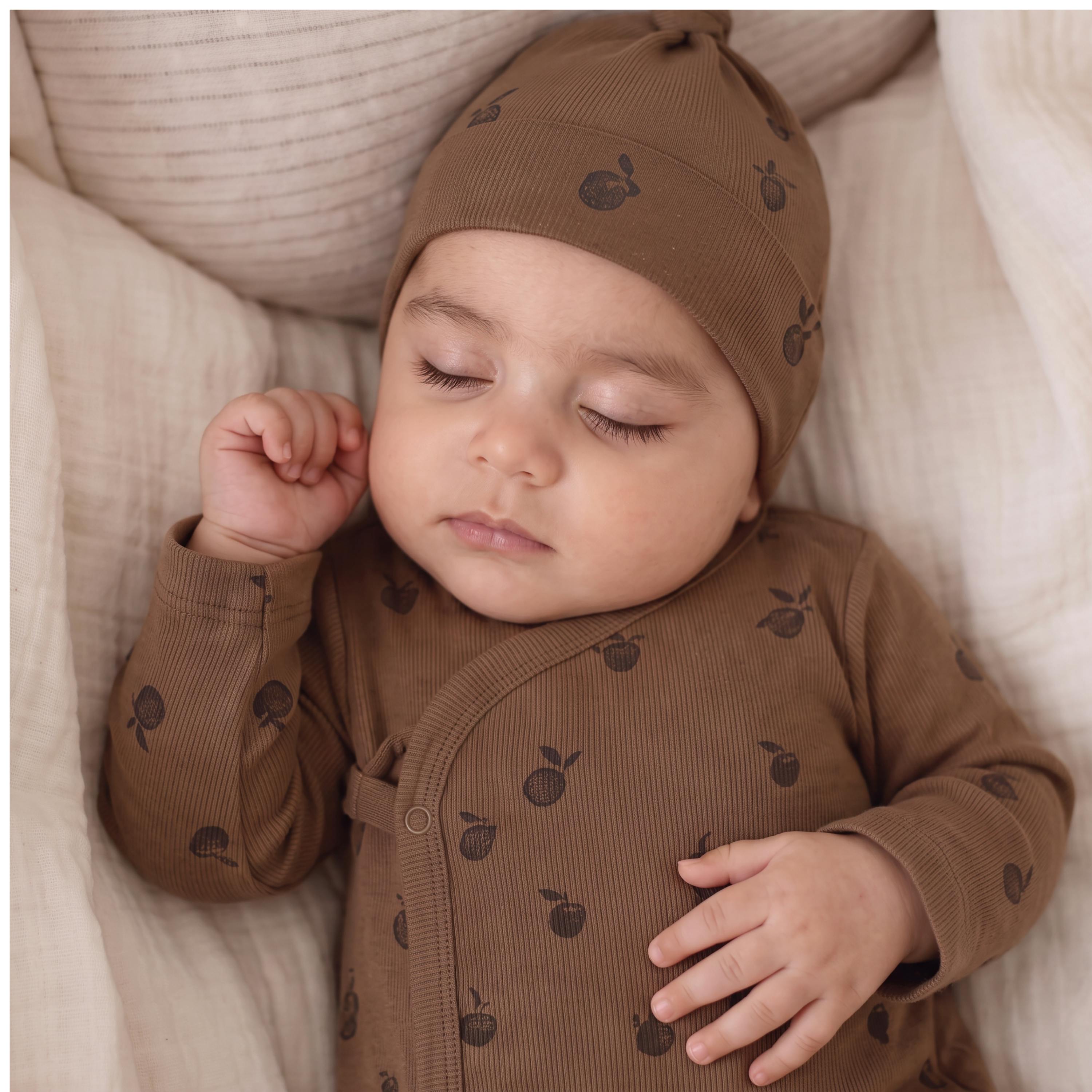 Organic Kimono Infant Sleep Gown - Apple