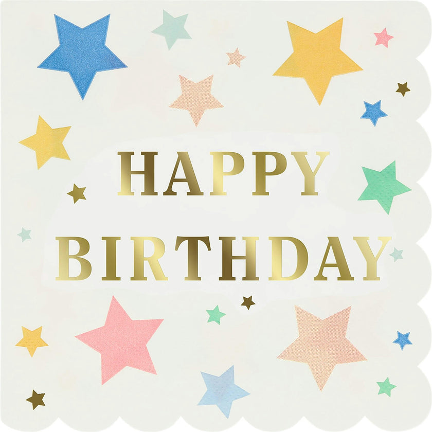 Happy Birthday Stars Large Napkins
