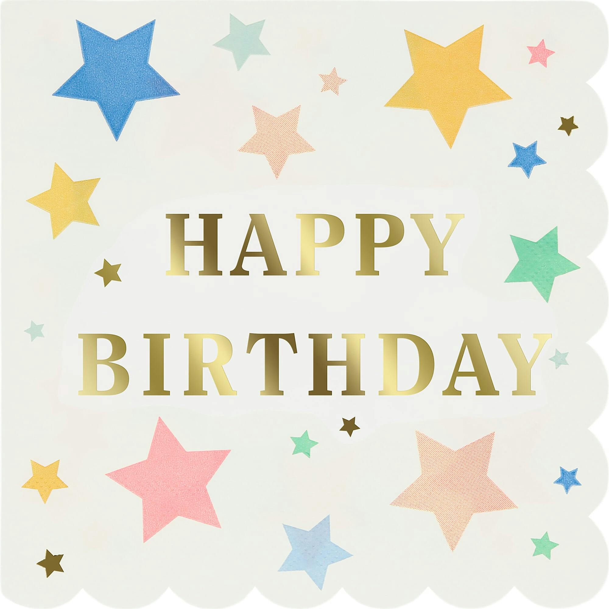 Happy Birthday Stars Large Napkins