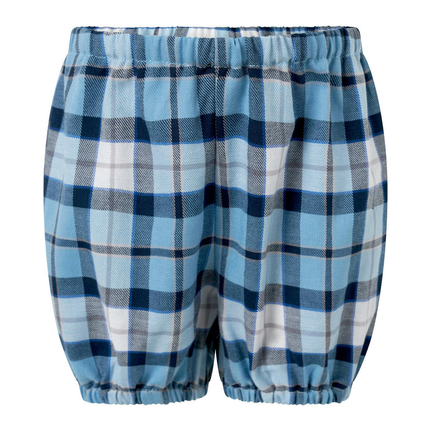 Blue Check Smocked Dress & Bloomers
