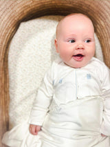 Organic Pima Baby Gown Palm Blue