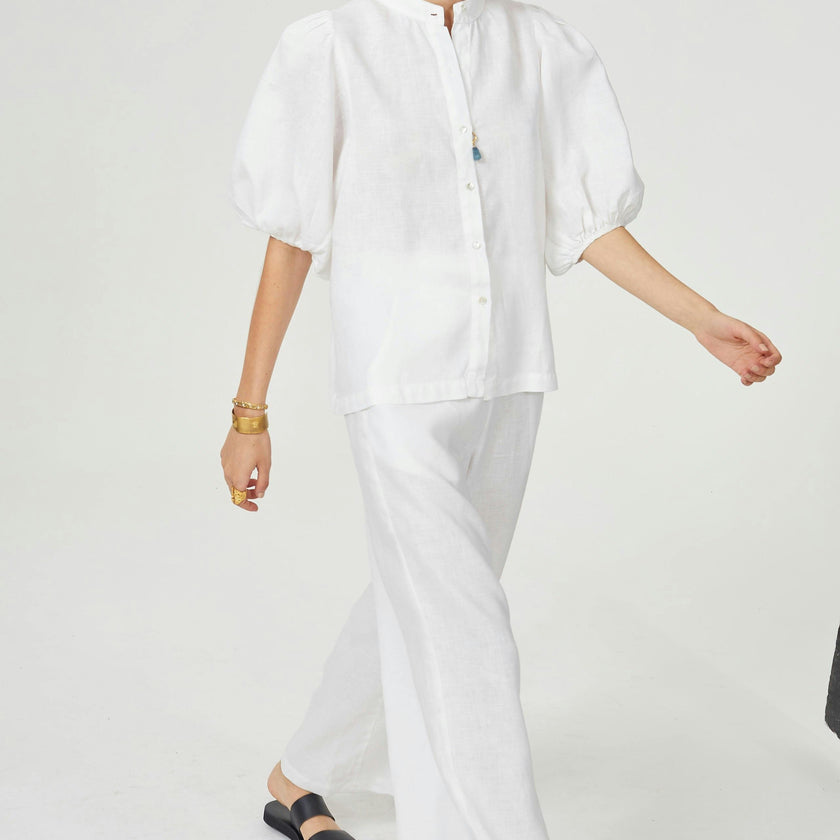 Bubble Linen Shirt - Off White
