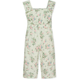 Organic Flutter Sleeve Sateen Jumpsuit, Green