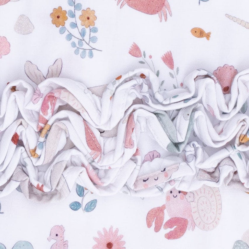 Garden Sea Creatures - 2 Way Ruffle Back Zipper Footie