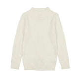 Split Style Knit Mao Collar Crew Fit Sweater