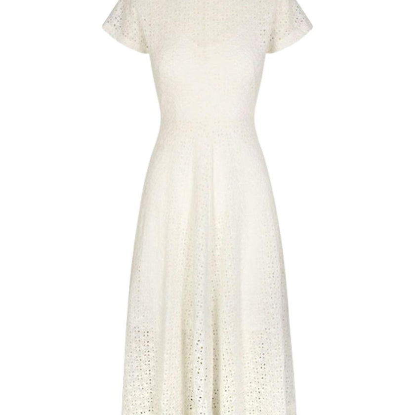 Celia Dress in Vanilla Eyelet