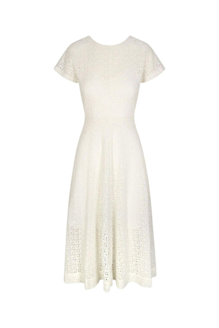Celia Dress in Vanilla Eyelet