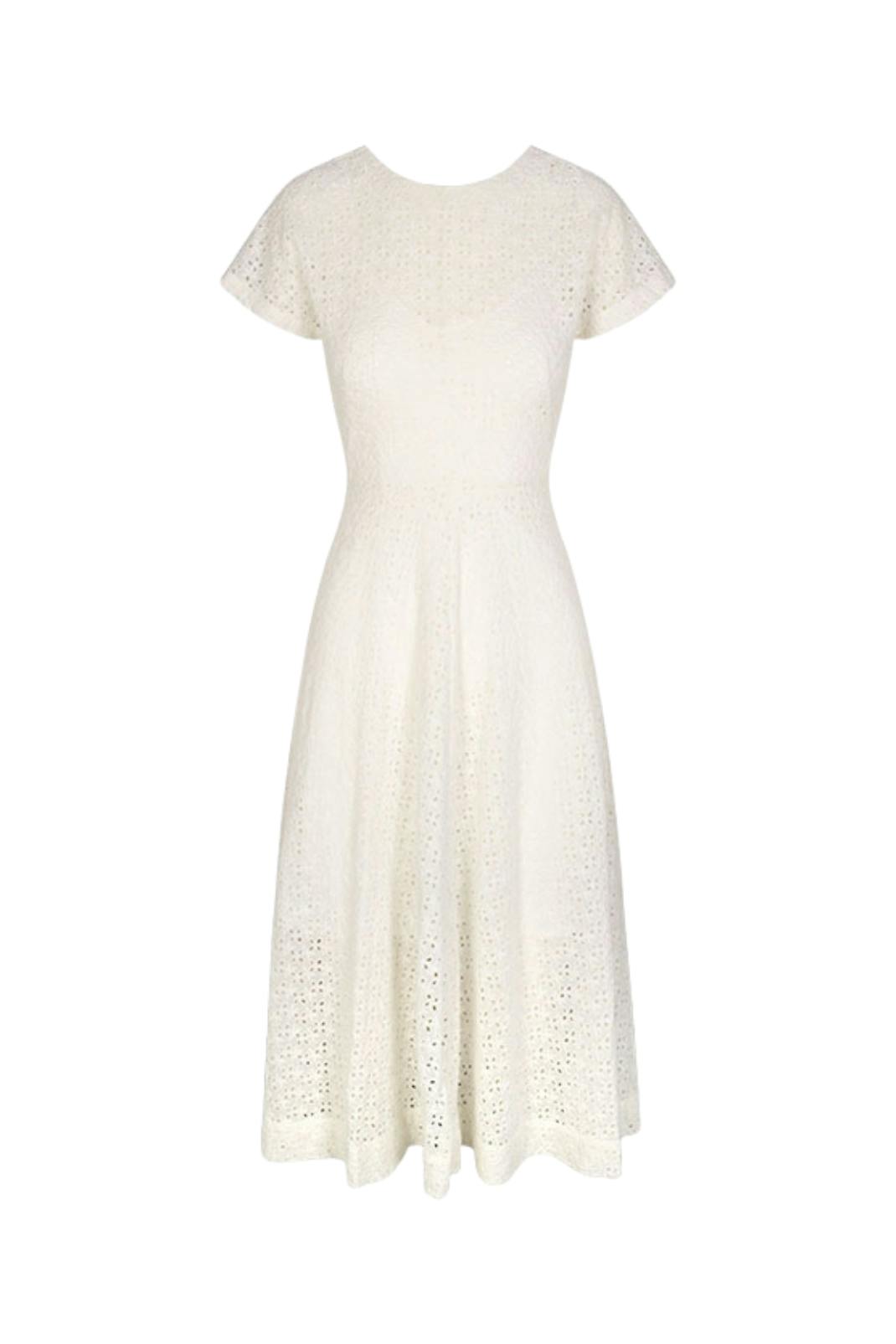 Celia Dress in Vanilla Eyelet