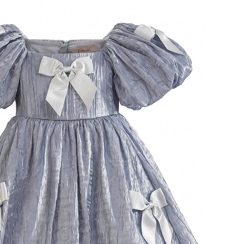Blue Clarissa Bow Party Dress