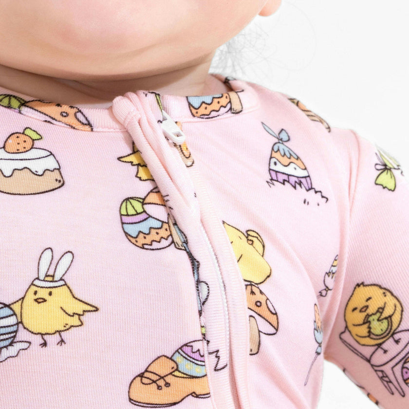 Easter Pink Bamboo Convertible Footie