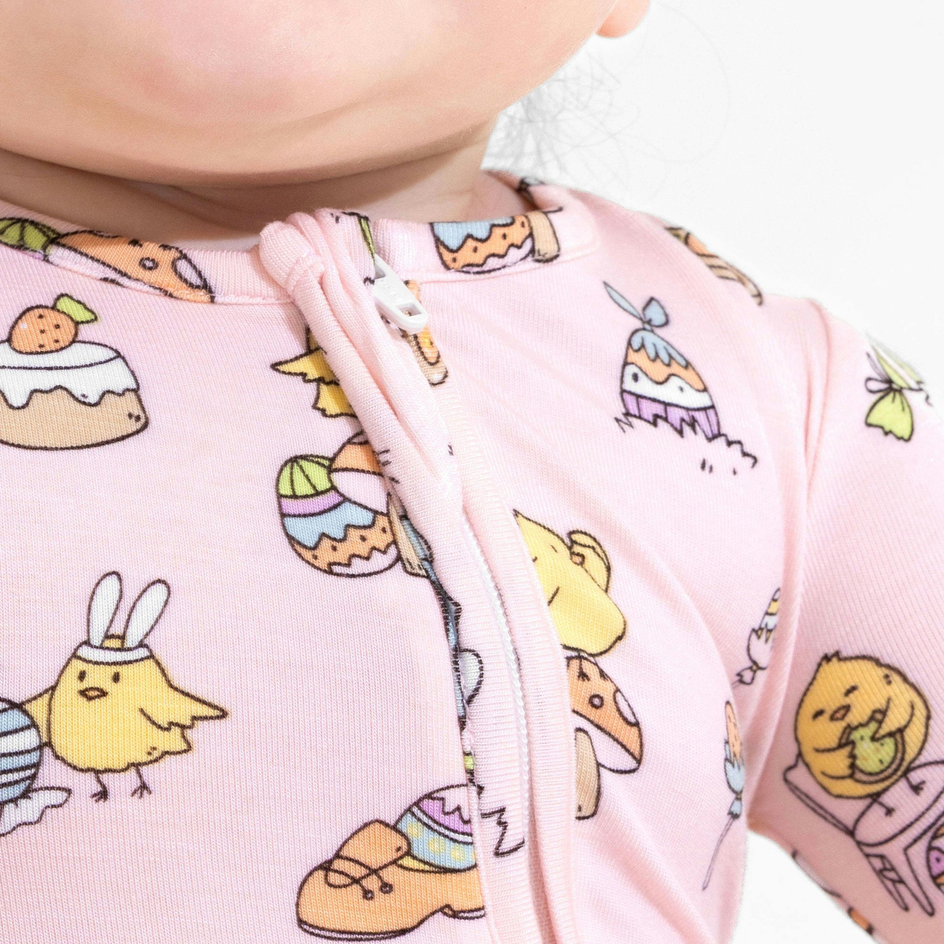 Easter Pink Bamboo Convertible Footie