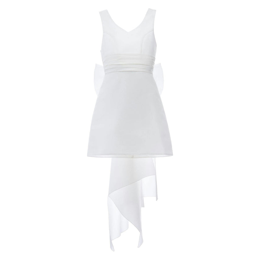 White Isabel Back Bow Dress