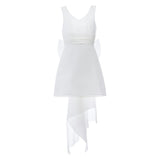 White Isabel Back Bow Dress
