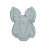 Solid Muslin Jadeite - V-Neck Bubble