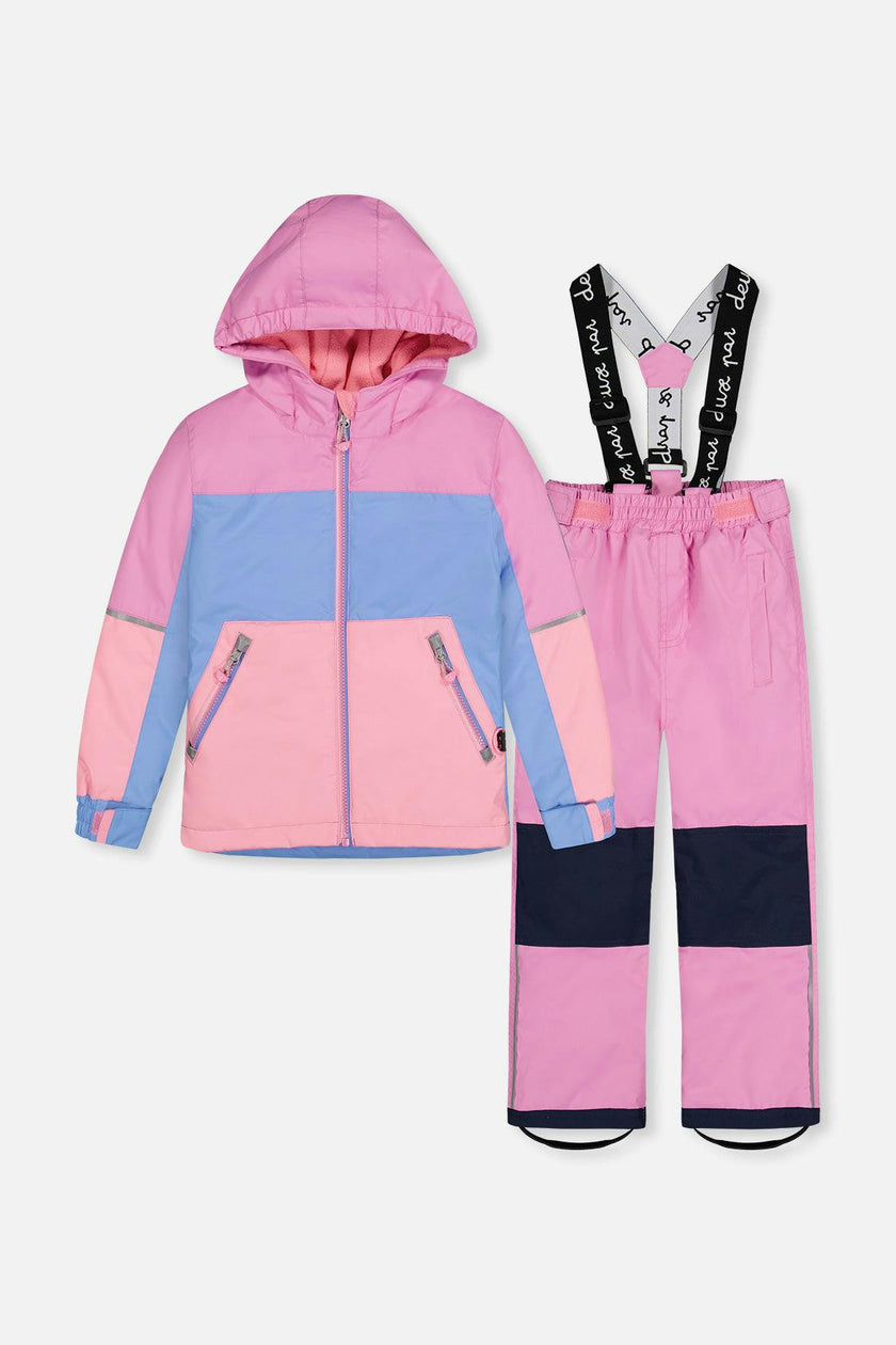 Light Weight Two Piece Chill Snowsuit Pink Blue and Mauve