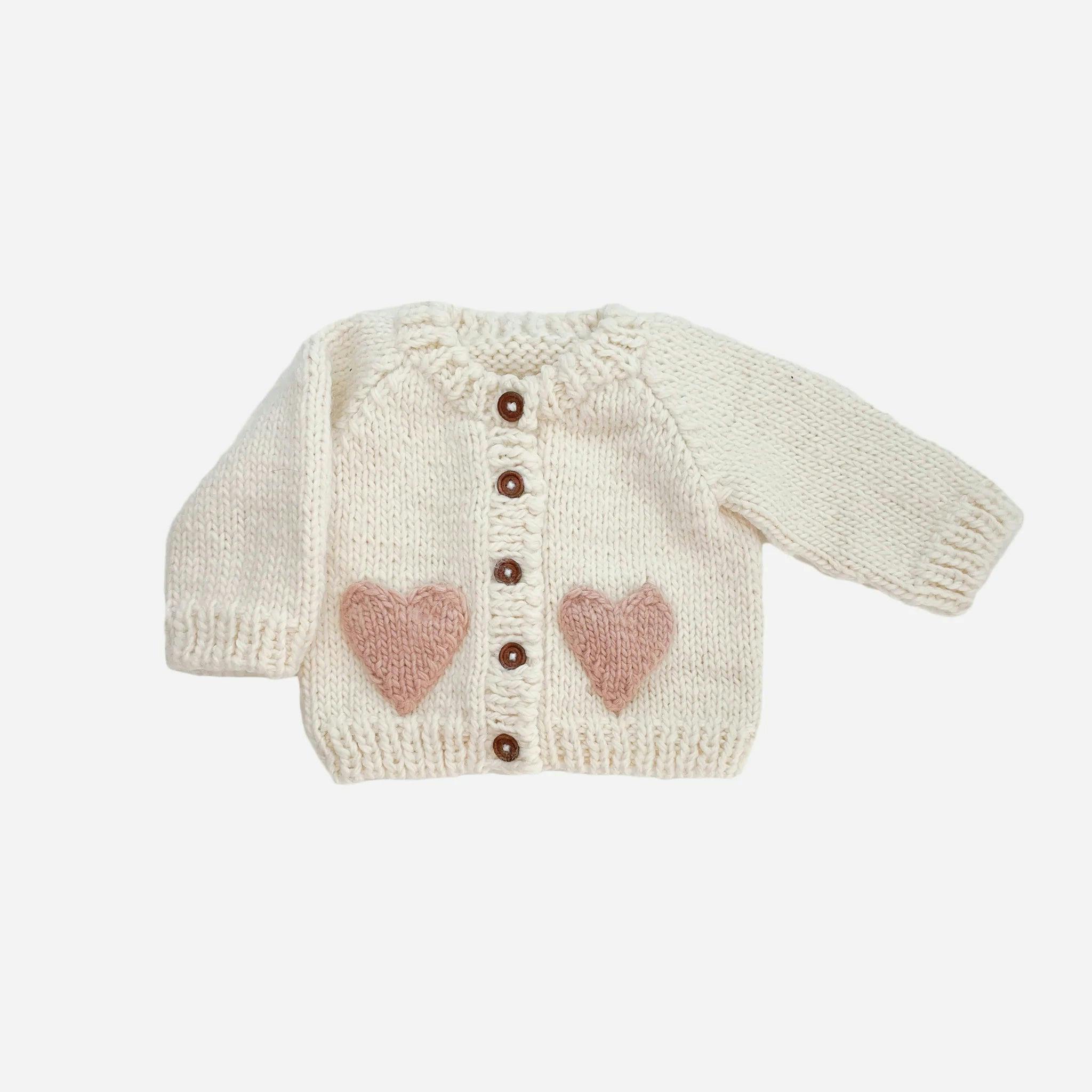 Heart Cardigan, Blush