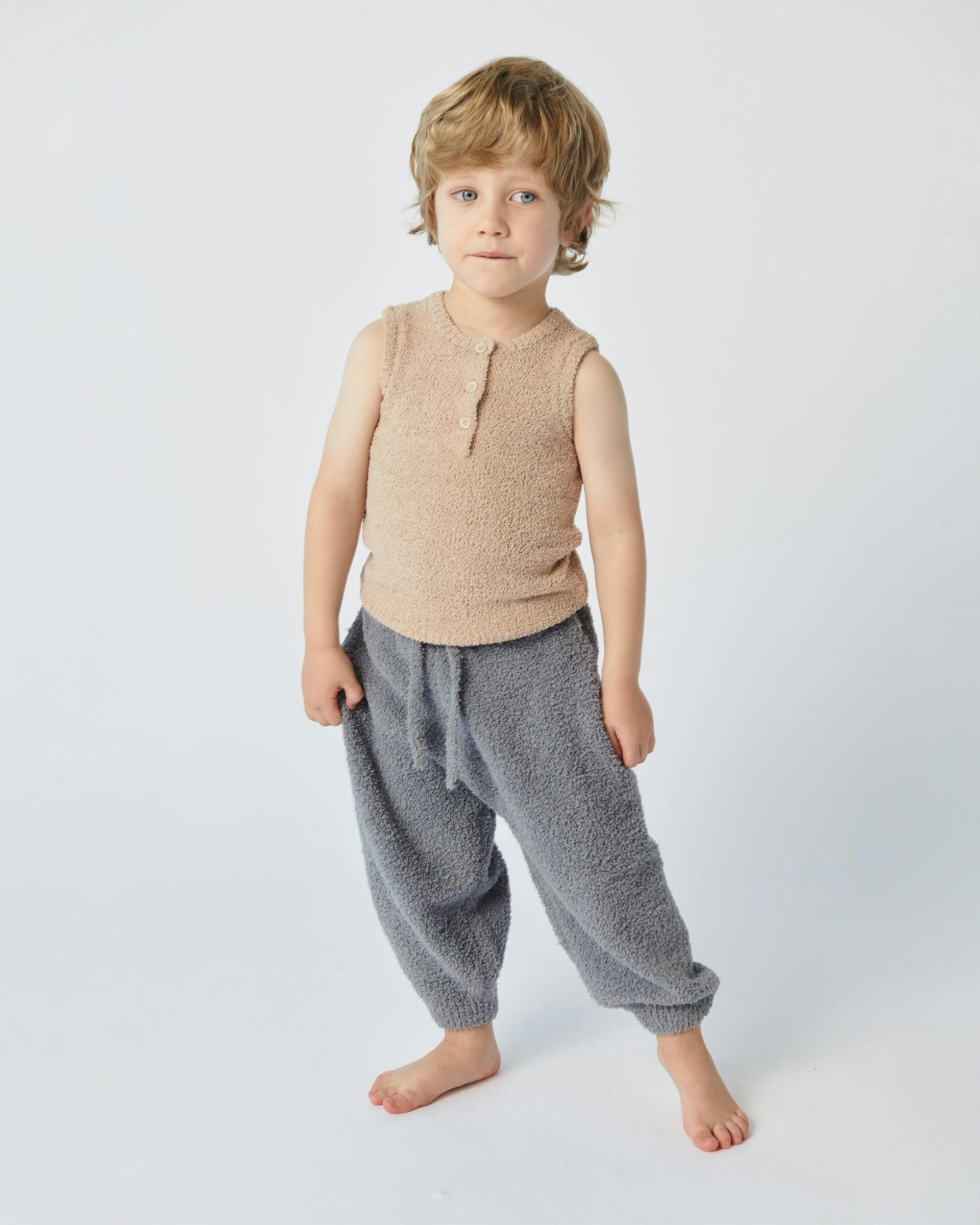 Sleeveless Henley - Fuzzy