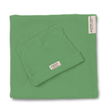 Rib Swaddle & Beanie Set Sea Foam