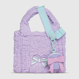Sherpa Tote Bag – Cozy, Colorful & Convertible with Matching Coin Purse, Bows