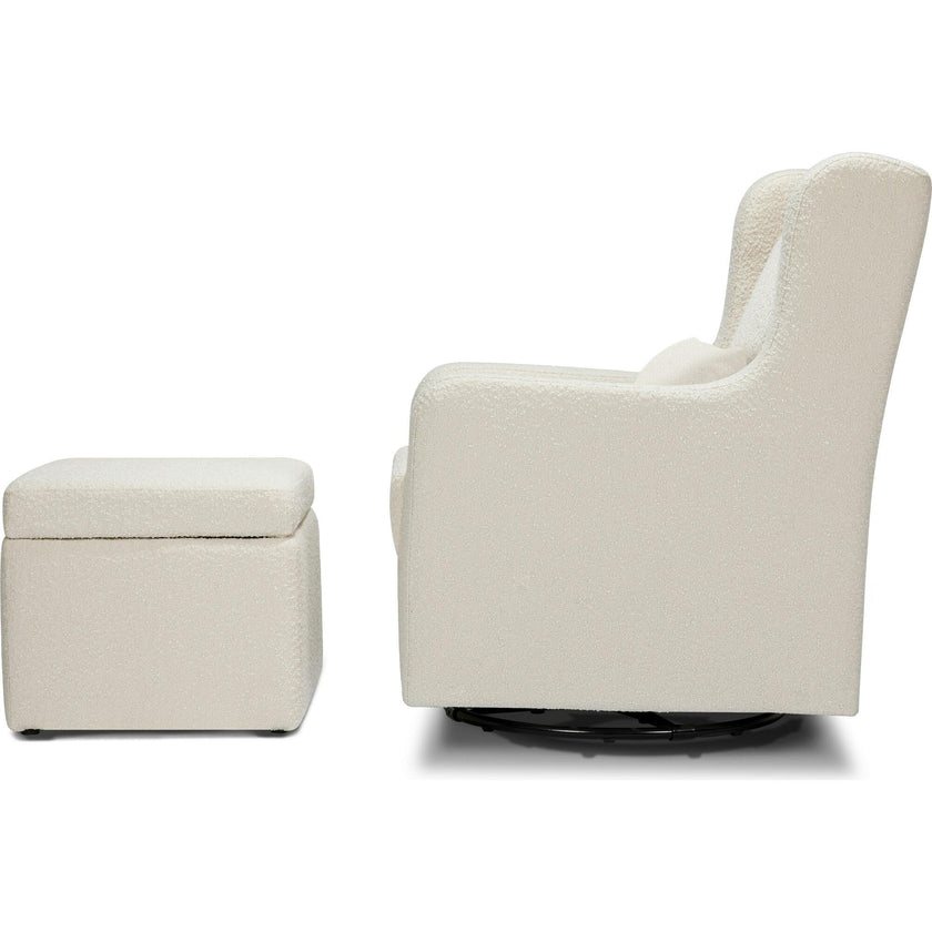 Adrian Swivel Glider with Storage Ottoman
