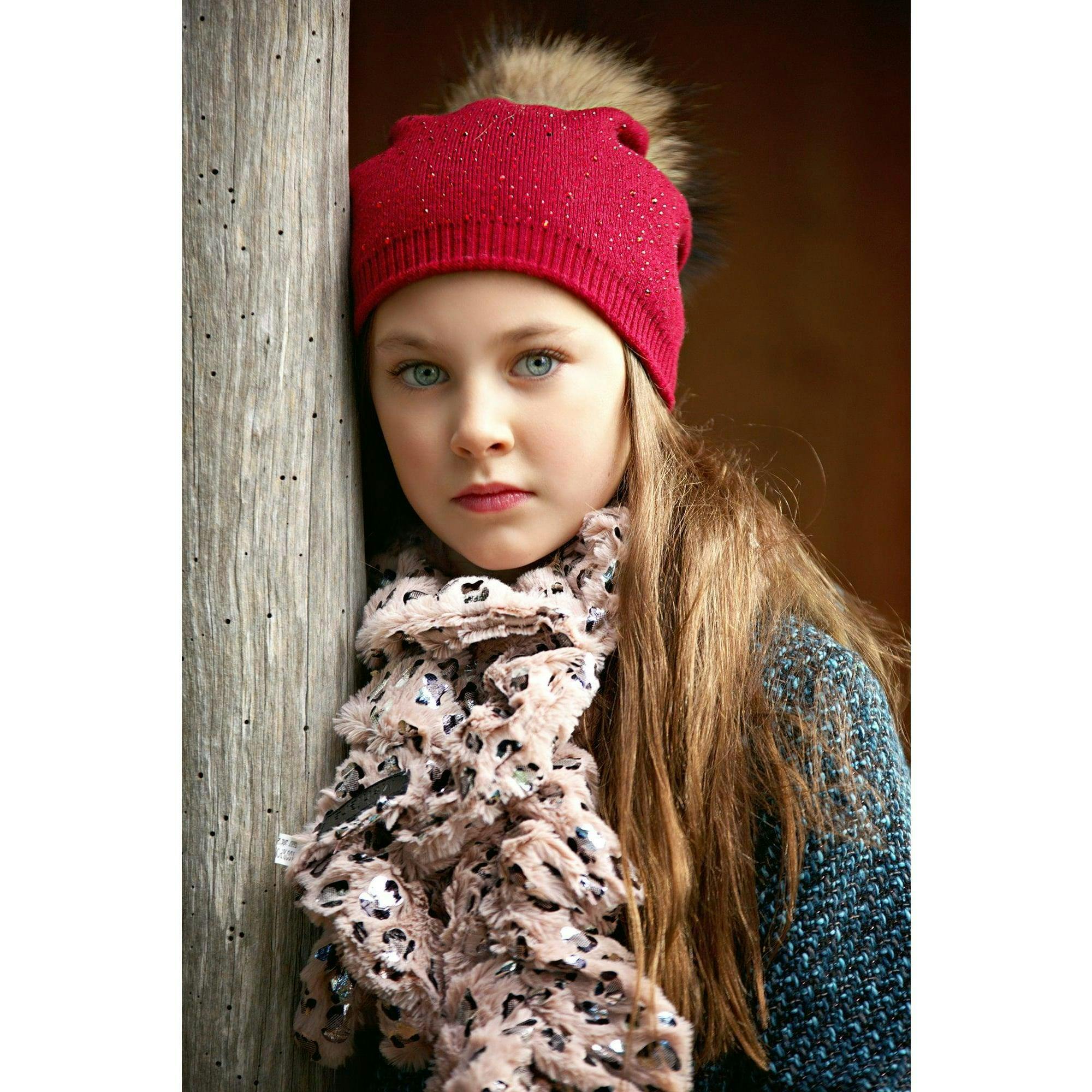 Knit Wool Faux Fur Pom Pom Hat