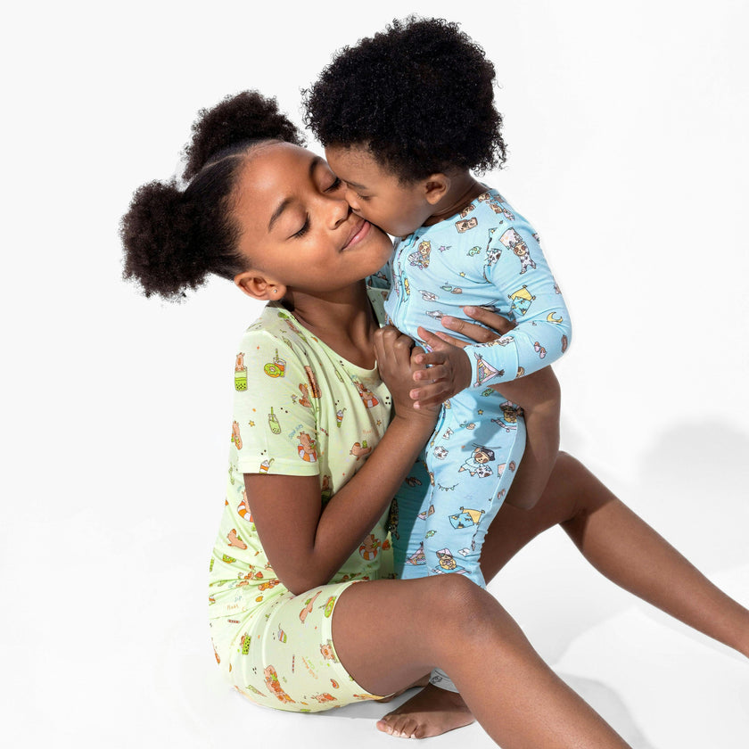 Capybara Boba Bamboo Kids Pajama Short Set