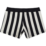 Black Striped Bathing Shorts
