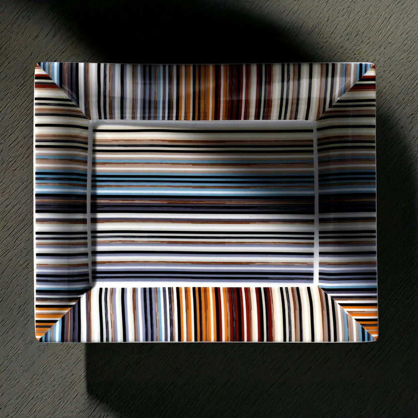 Tray Stripes Rectangular Large In Luxury Box Jenkins 148 8.5" X 6.75"