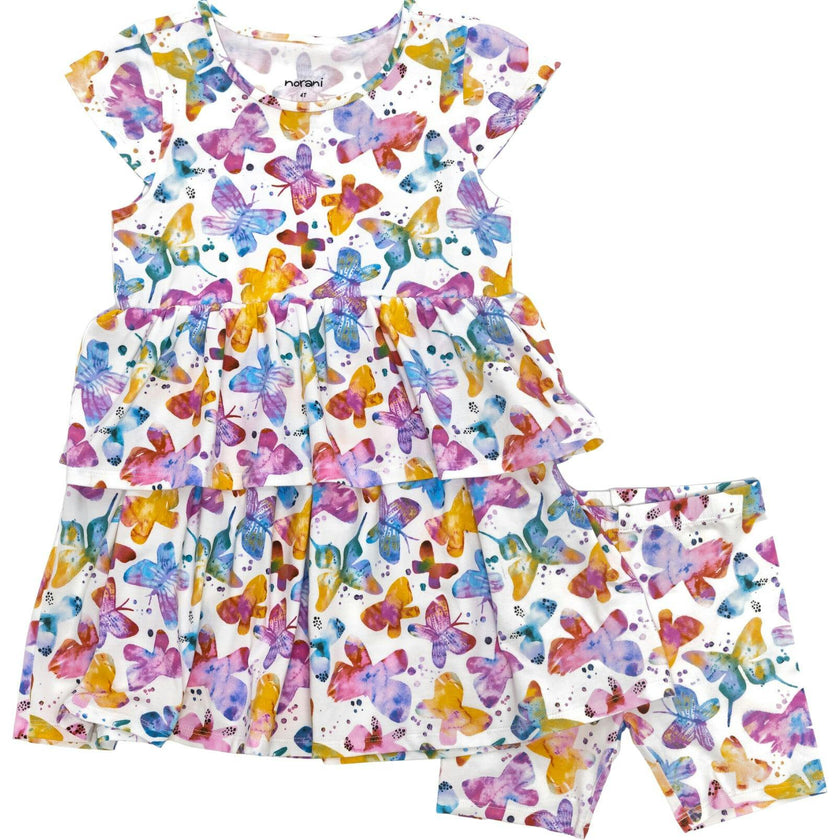 Round Neck 2-Layered Dress With Matching Shorts