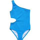 Marine Blue One Shoulder Swimsuit