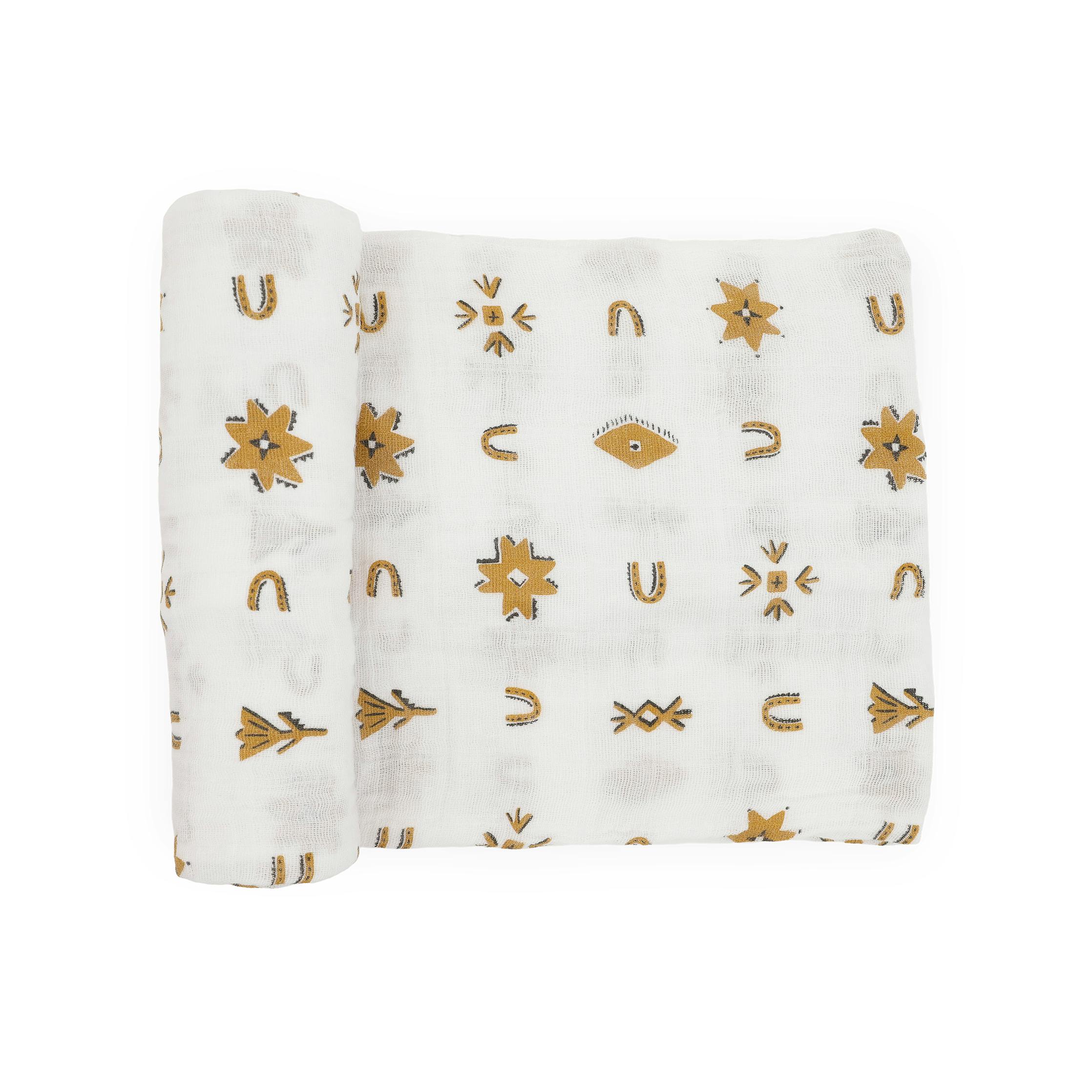 Cotton Muslin Swaddle Blanket - Conchos