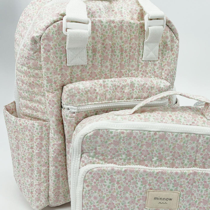 antique floral coated lunchbox