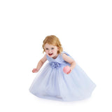 Blue Oravelle Lace Petal Gown