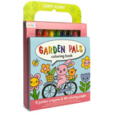 Carry Along! Coloring Book and Crayon Set - Garden Pals - Set of 9 Crayons